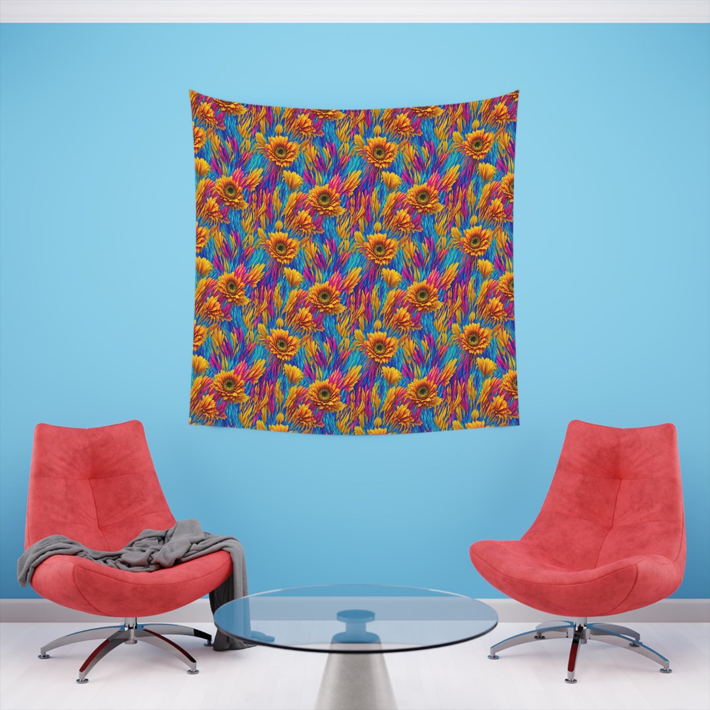 Rainbow Flower Tapestry for the wall for pride and celebrating inclusiveness lgbtq ally wall art gay wall art up to 100 inches show pride v2