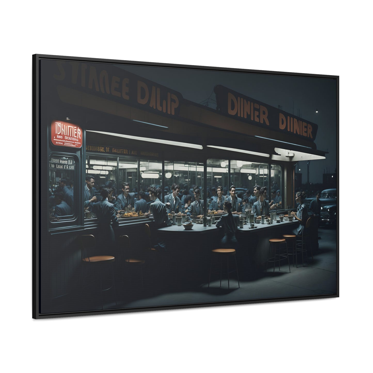 Drive-In Diner Dreams Nostalgic Dystopian Collection of Retro Wall Art Gallery Canvas Wraps Horizontal Frame v2/6