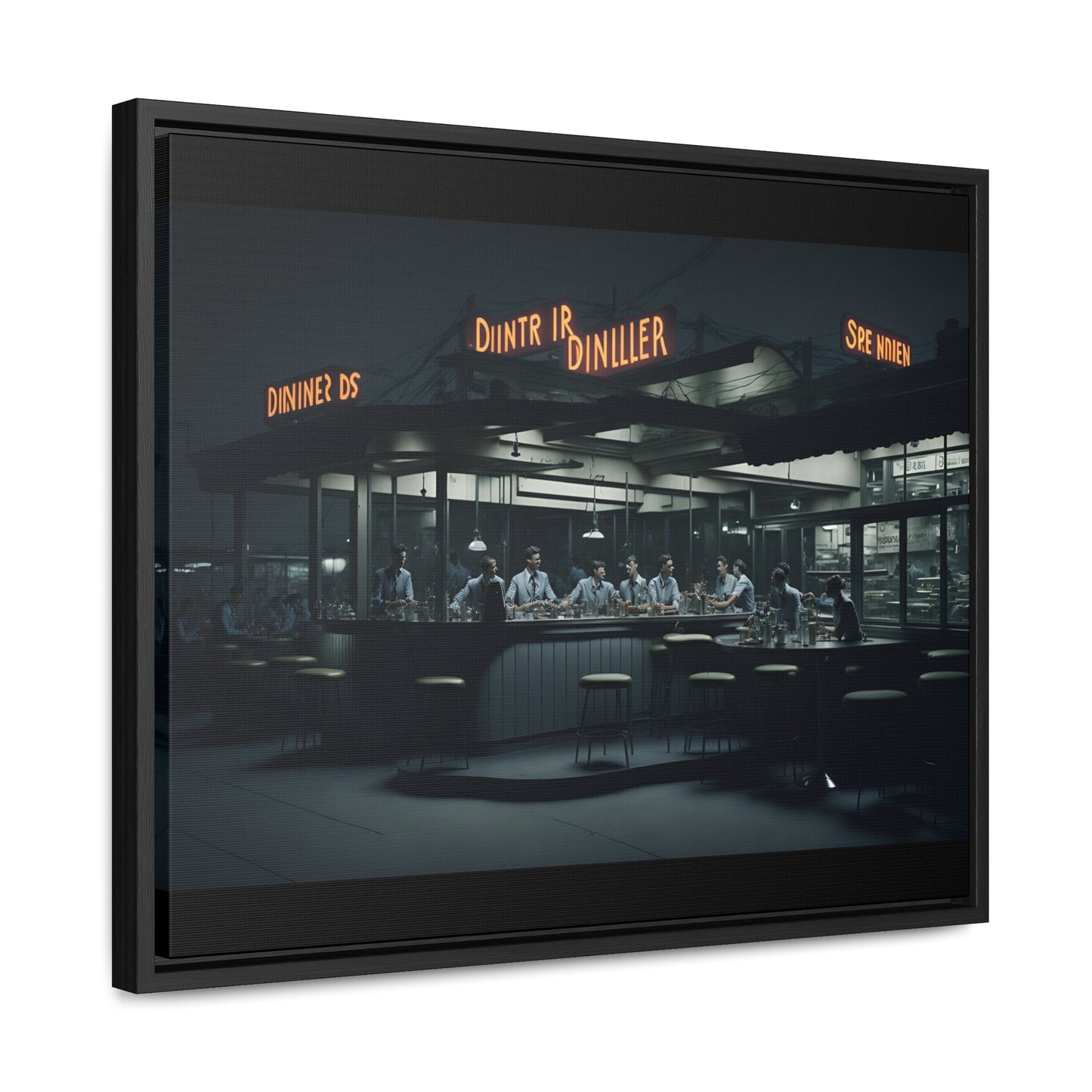 Drive-In Diner Dreams Nostalgic Dystopian Collection of Retro Wall Art Gallery Canvas Wraps Horizontal Frame v3/6