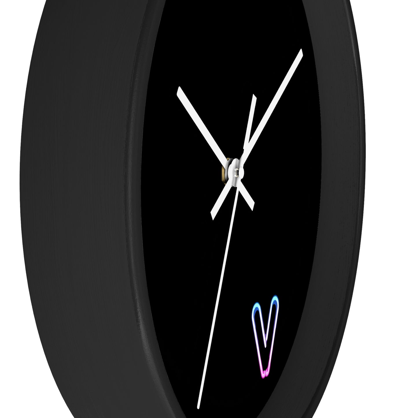 Minimalist Wall Clock black neon V design because 5 oclock is the only time that matters analog Wall Clock for office workplace bar mancave