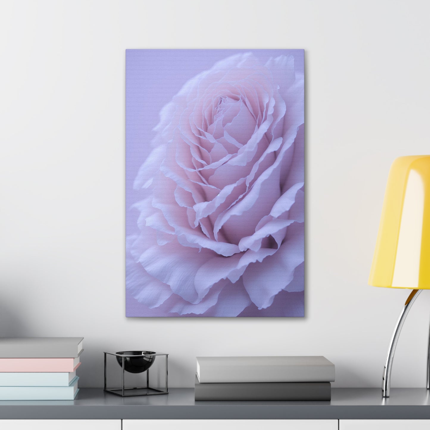 Soft Art White Flower canvas wrap around Soft pink and white print for a soft clean home decor Soft floral art canvas print for the bathroom