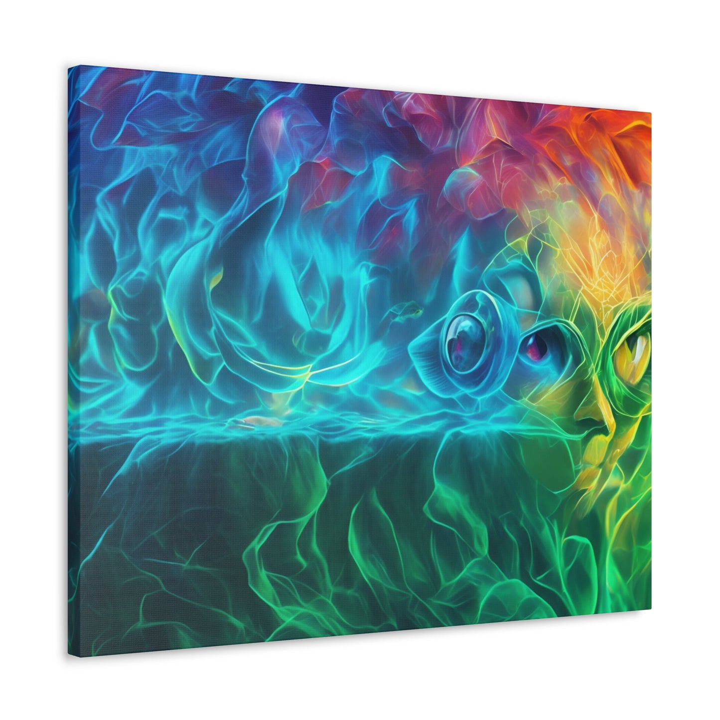 Rainbow wave stretched Canvas Gallery Wraps for the gameroom art gay gift for lgbtq lovers ally femme style art horizontal orientation v4