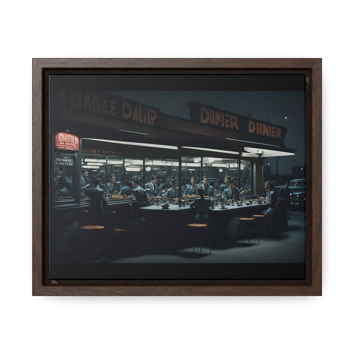 Drive-In Diner Dreams Nostalgic Dystopian Collection of Retro Wall Art Gallery Canvas Wraps Horizontal Frame v2/6