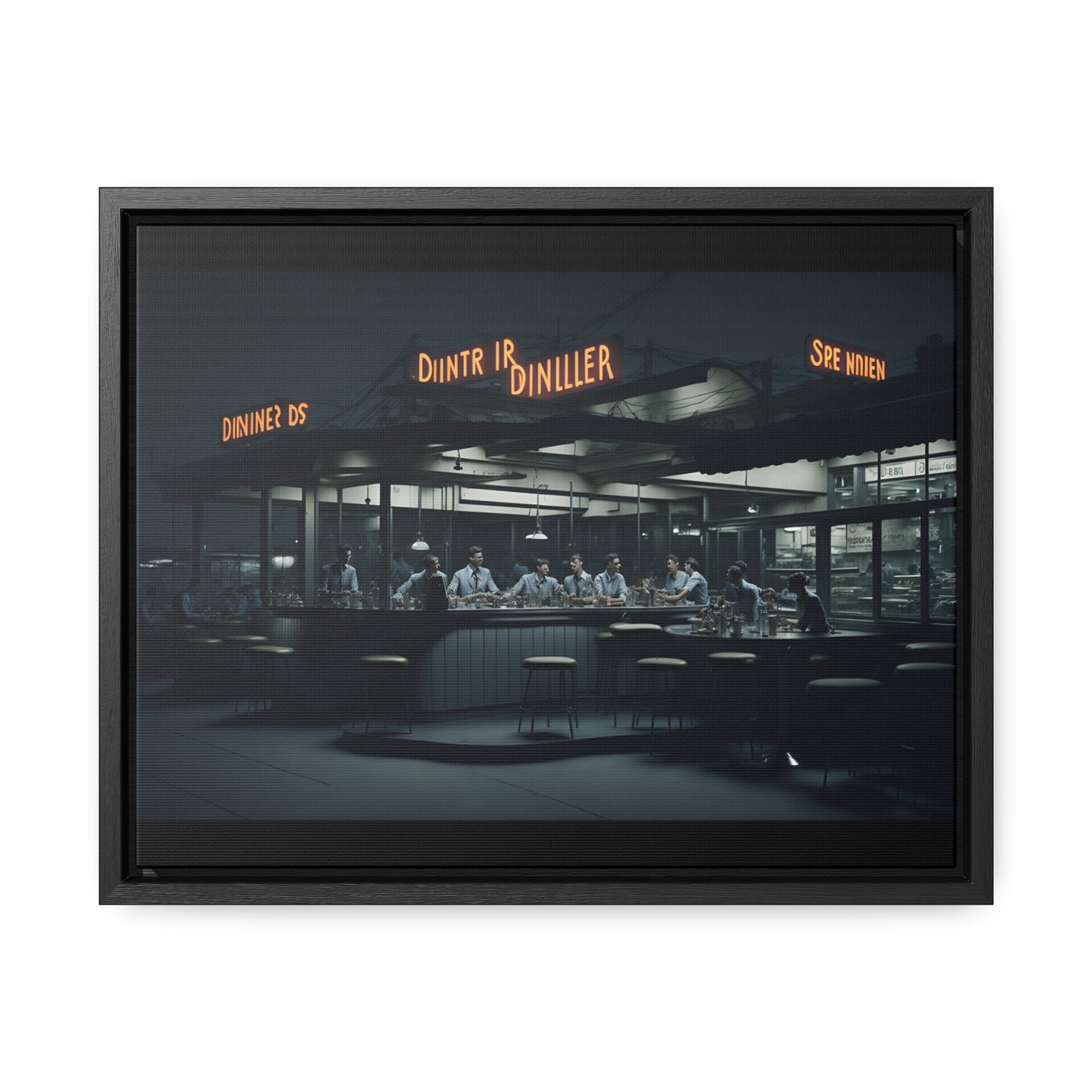 Drive-In Diner Dreams Nostalgic Dystopian Collection of Retro Wall Art Gallery Canvas Wraps Horizontal Frame v3/6