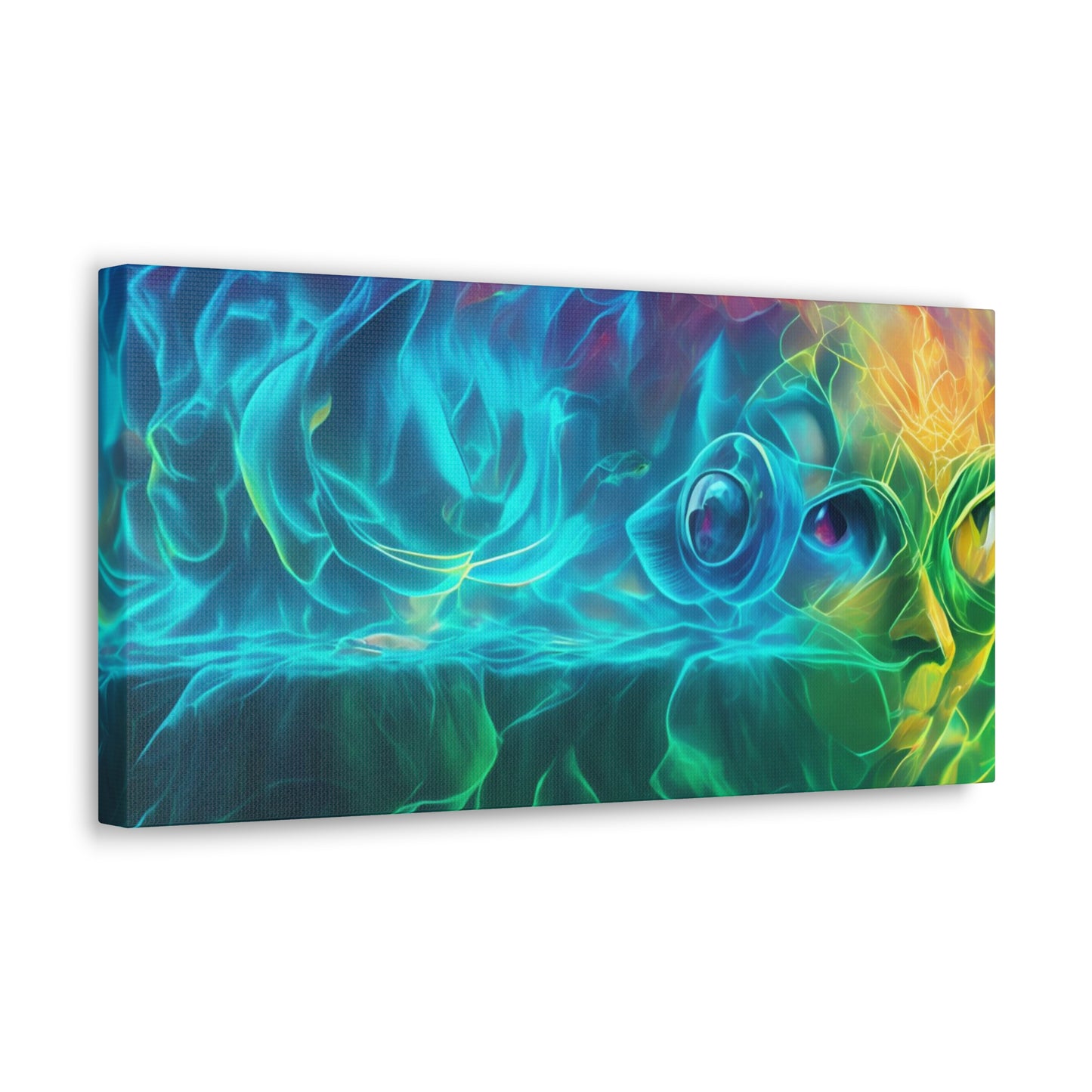 Rainbow wave stretched Canvas Gallery Wraps for the gameroom art gay gift for lgbtq lovers ally femme style art horizontal orientation v4