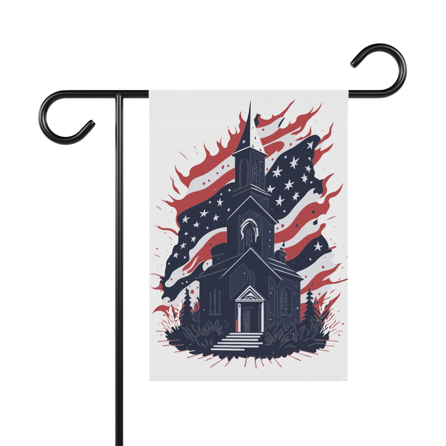 Patriotic Church Banner Part of the god and country collection for the home and garden to show your fourth of july veterans day patriotism