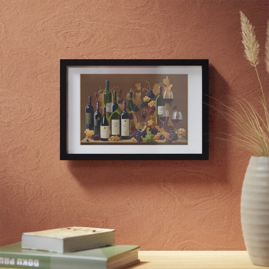 Wine framed art bar gift for mom black for the kitchen dining room poster v2