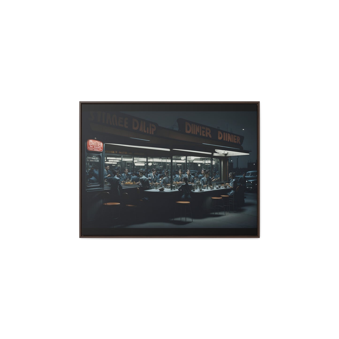 Drive-In Diner Dreams Nostalgic Dystopian Collection of Retro Wall Art Gallery Canvas Wraps Horizontal Frame v2/6