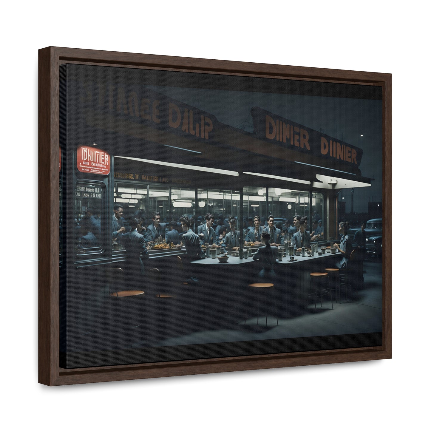 Drive-In Diner Dreams Nostalgic Dystopian Collection of Retro Wall Art Gallery Canvas Wraps Horizontal Frame v2/6