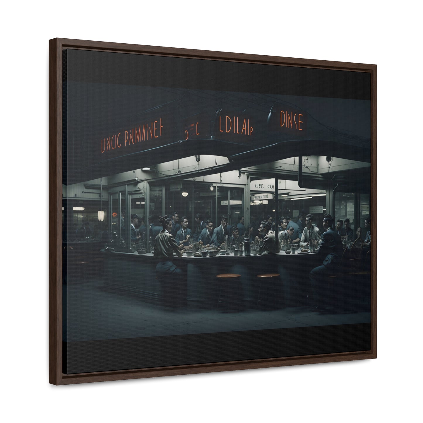 Drive-In Diner Dreams Nostalgic Dystopian Collection of Retro Wall Art Gallery Canvas Wraps Horizontal Frame v4/6