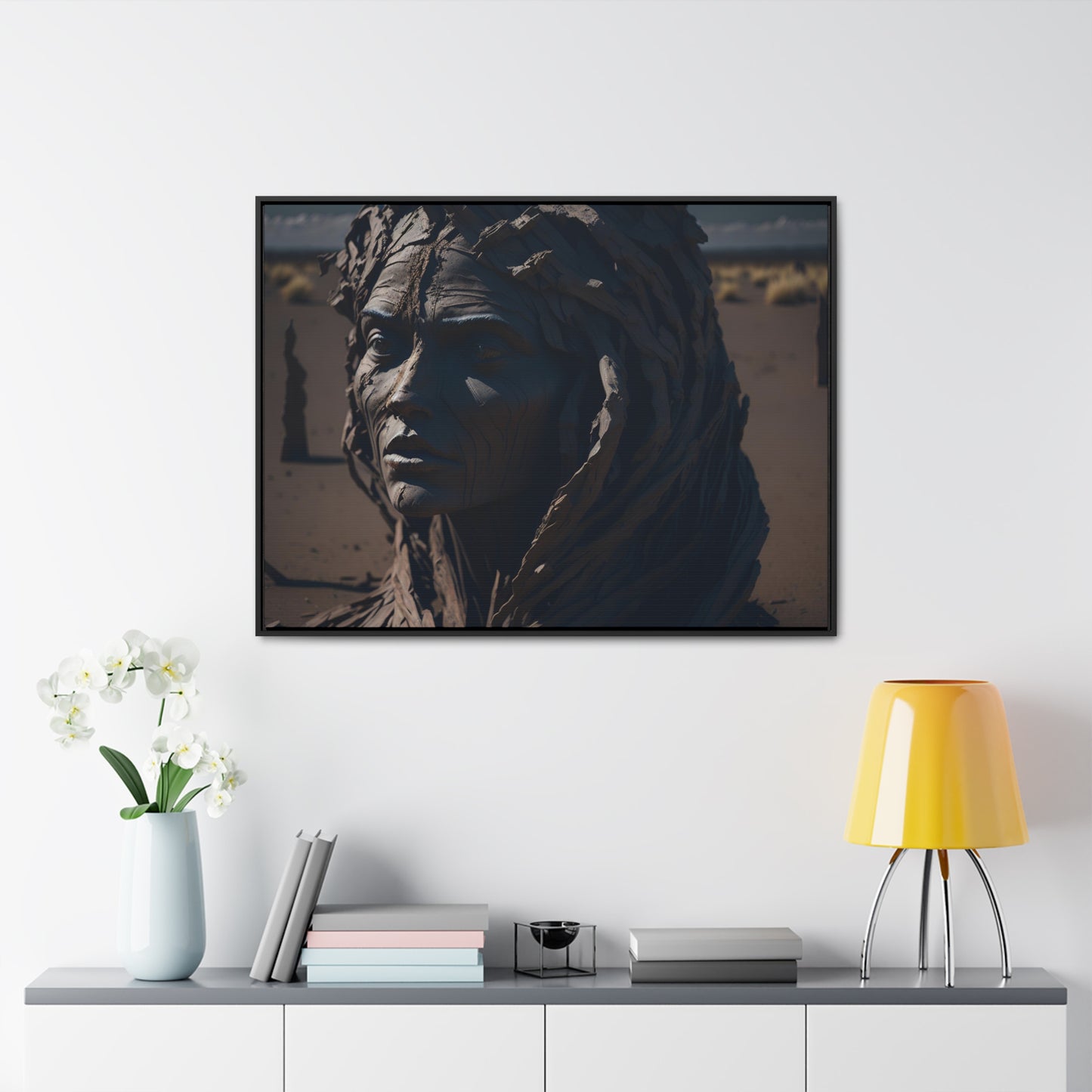 Rusted art Gallery Canvas Wrap artwork depicting a fresh start at life in a barren wasteland