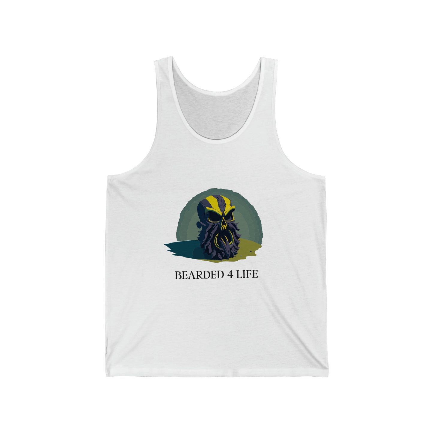 Bearded 4 Life tank top for bearded men that just wont quit with beard skull with a beard tank for fathers with beads on fathers day v4