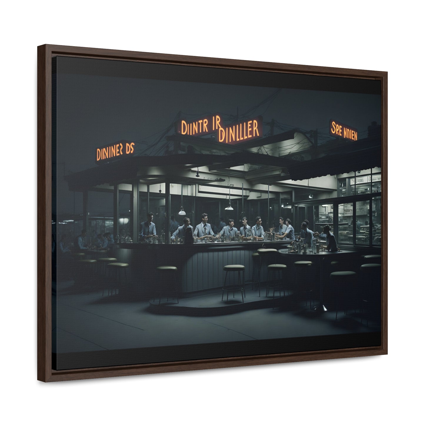 Drive-In Diner Dreams Nostalgic Dystopian Collection of Retro Wall Art Gallery Canvas Wraps Horizontal Frame v3/6