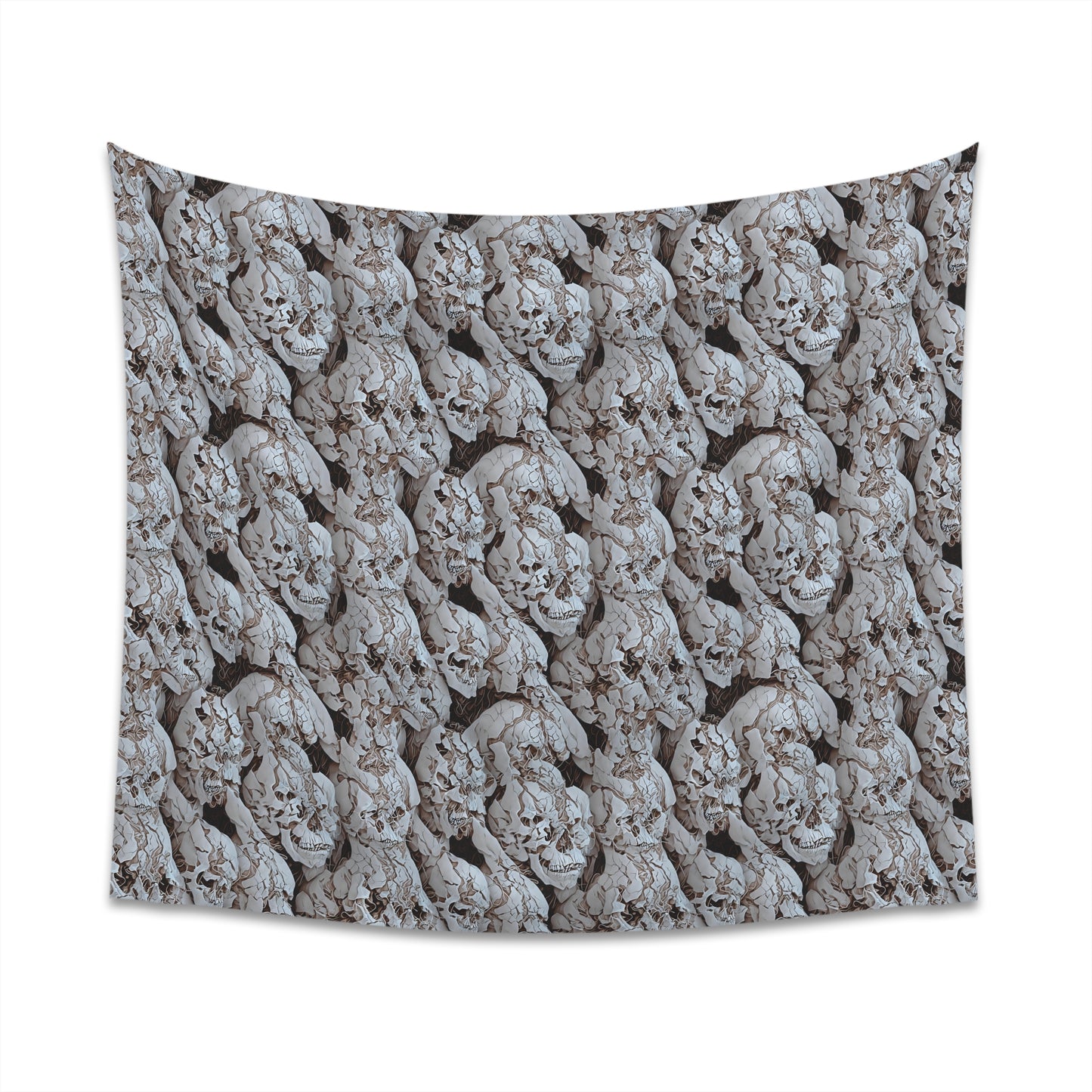 Cracked Skulls Tapestry for home decor pale cracked skull repeating pattern polyester tapestry with modern and unique design gorgeous