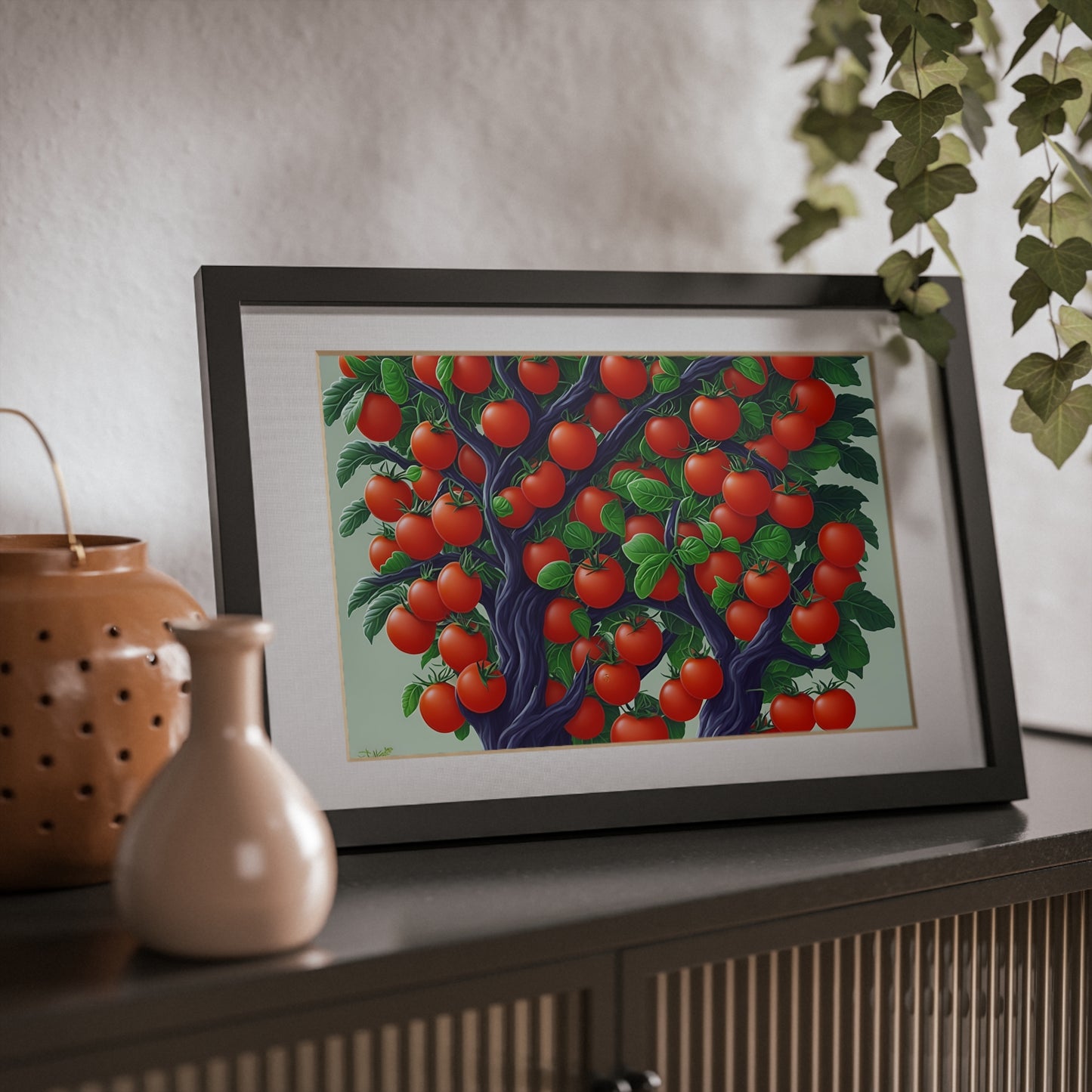 Tomato Tree framed art kitchen gift restaurant or kitchen dining poster