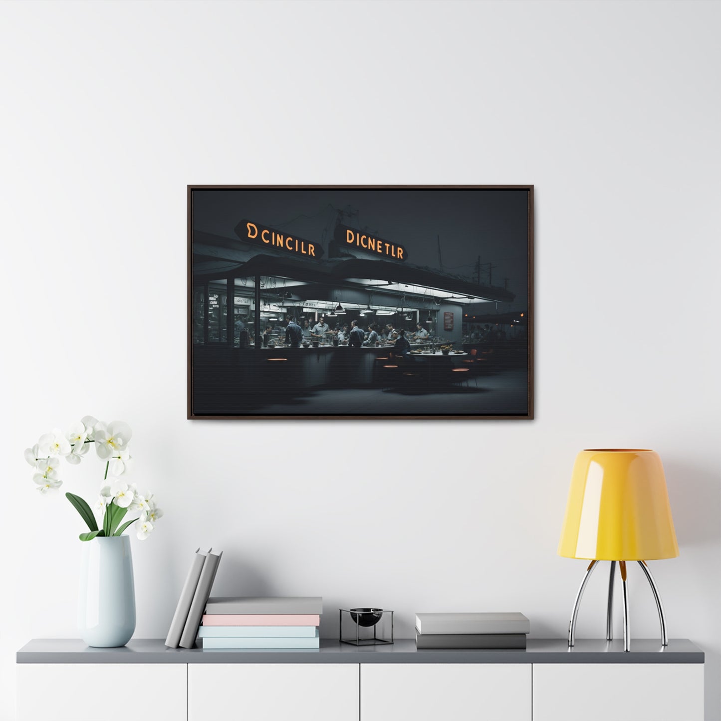 Drive-In Diner Dreams Nostalgic Dystopian Collection of Retro Wall Art Gallery Canvas Wraps Horizontal Frame v1/6