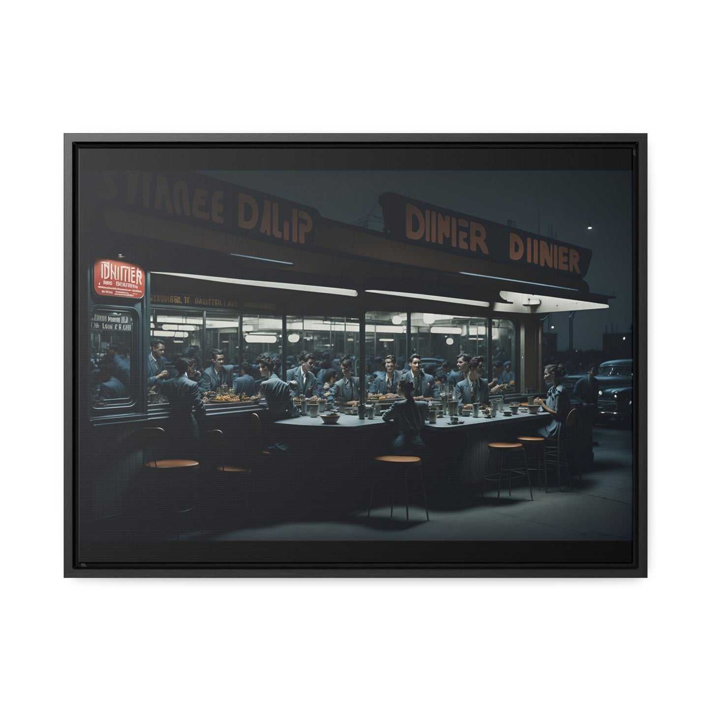 Drive-In Diner Dreams Nostalgic Dystopian Collection of Retro Wall Art Gallery Canvas Wraps Horizontal Frame v2/6