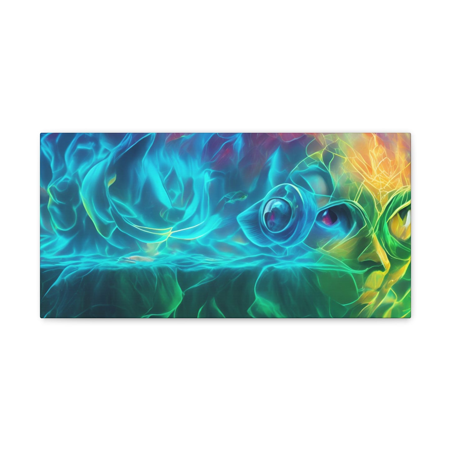 Rainbow wave stretched Canvas Gallery Wraps for the gameroom art gay gift for lgbtq lovers ally femme style art horizontal orientation v4