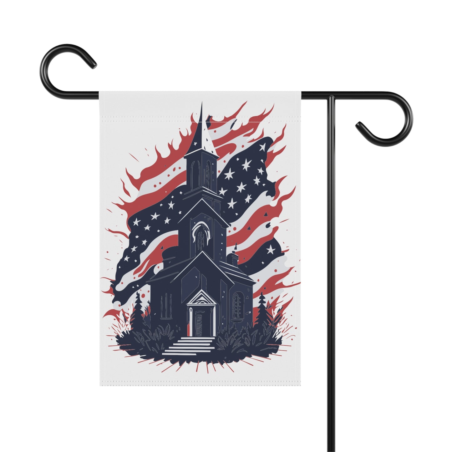 Patriotic Church Banner Part of the god and country collection for the home and garden to show your fourth of july veterans day patriotism