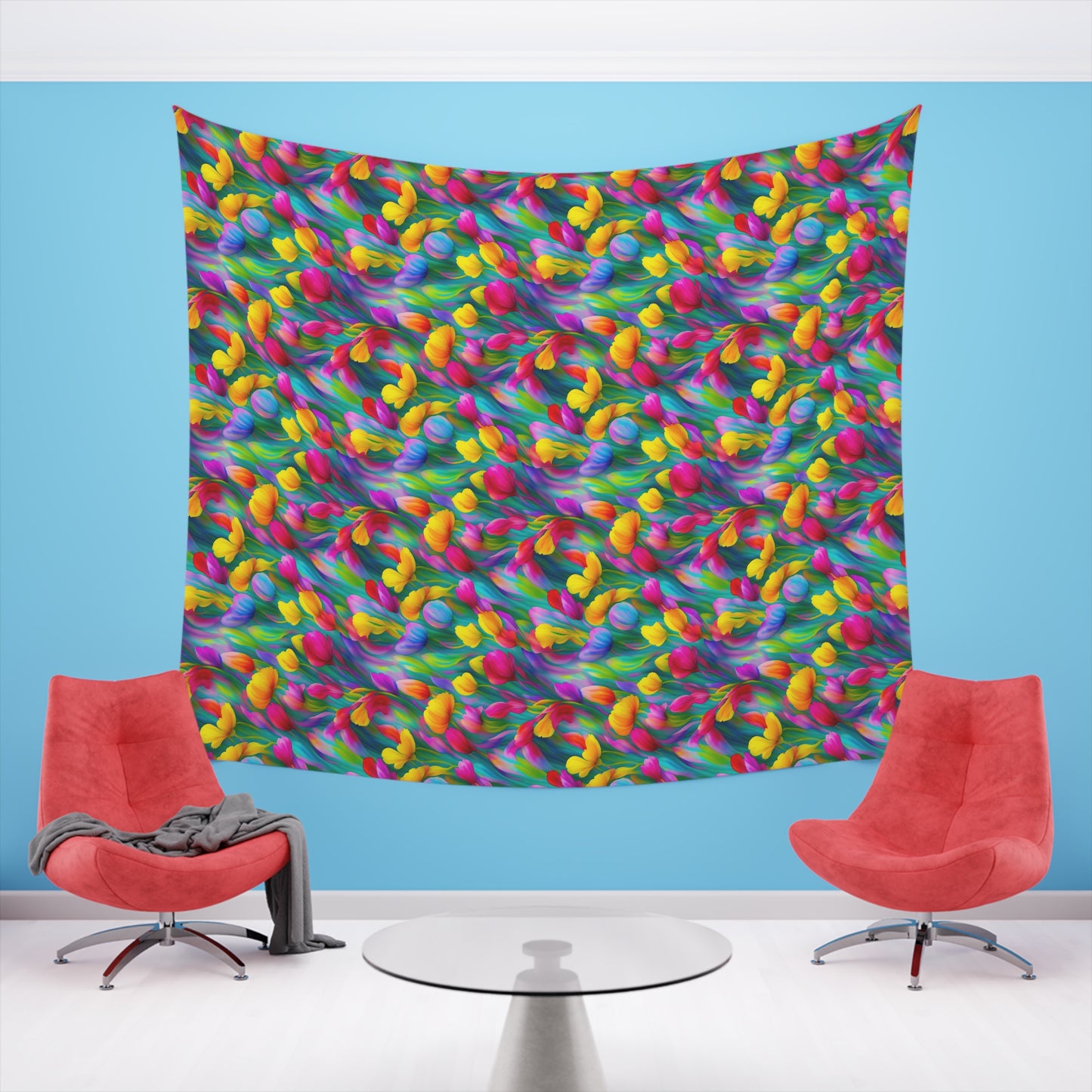 Rainbow Flower Tapestry for the wall for pride and celebrating inclusiveness lgbtq ally wall art gay wall art up to 100 inches show pride v3