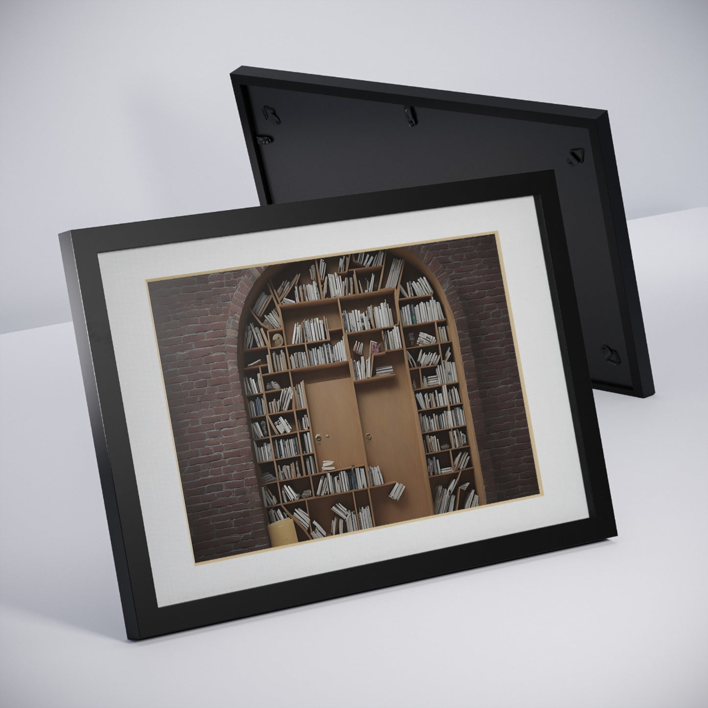 Unhidden door framed art library bookshelf studio study office poster teacher v1