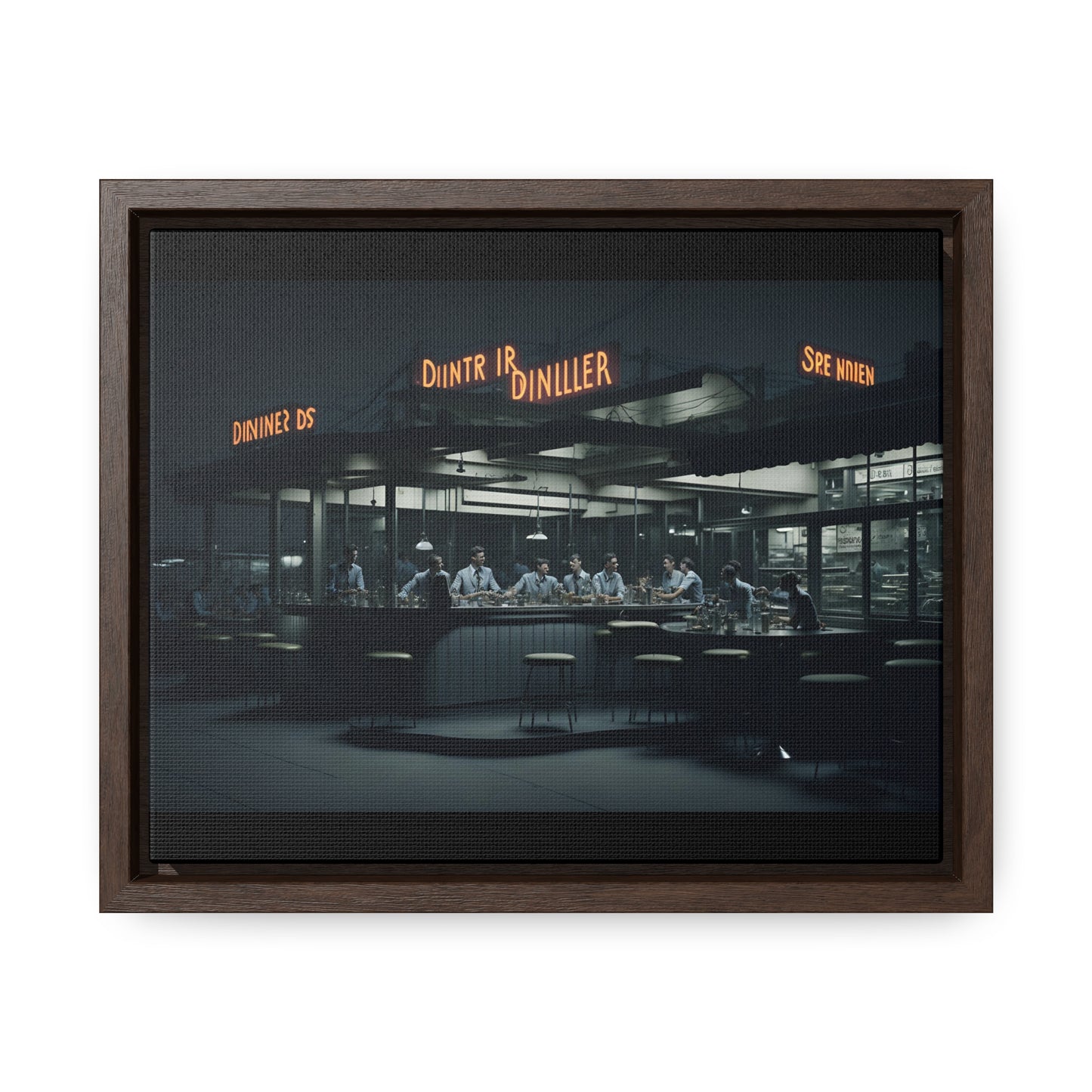 Drive-In Diner Dreams Nostalgic Dystopian Collection of Retro Wall Art Gallery Canvas Wraps Horizontal Frame v3/6