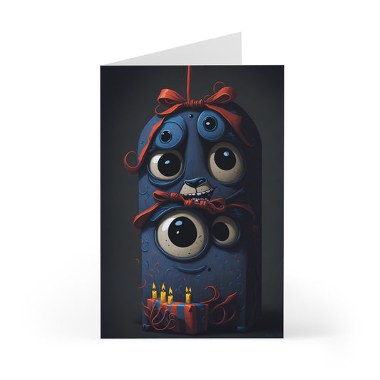 Happy Birthday Monster Greeting Cards (7 pcs) Design 13 of 15