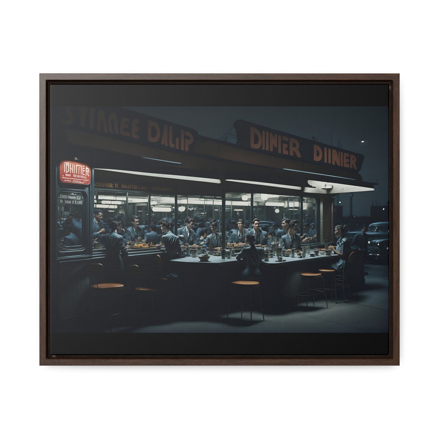 Drive-In Diner Dreams Nostalgic Dystopian Collection of Retro Wall Art Gallery Canvas Wraps Horizontal Frame v2/6