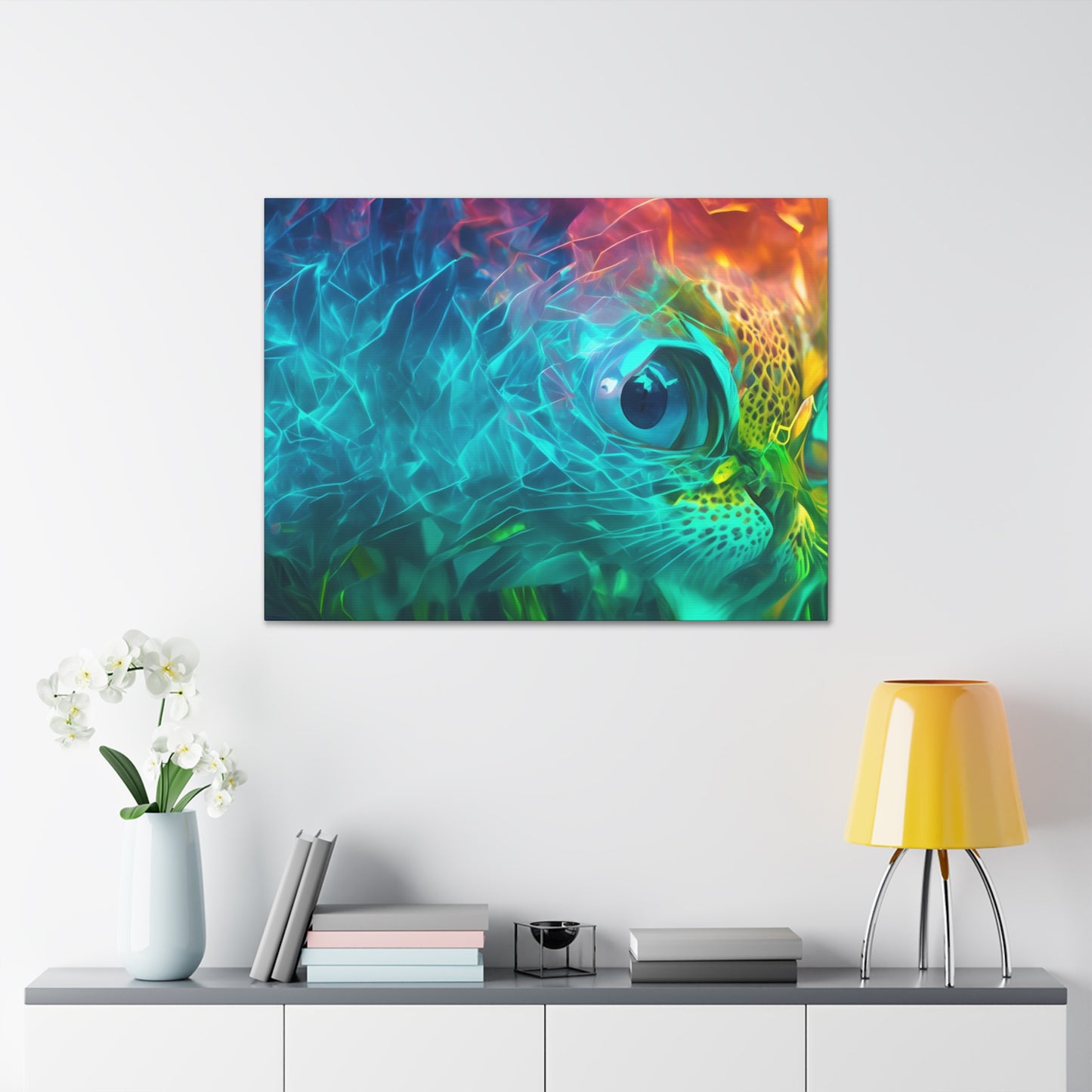 Rainbow wave stretched Canvas Gallery Wraps for the gameroom art gay gift for lgbtq lovers ally femme style art horizontal orientation v3