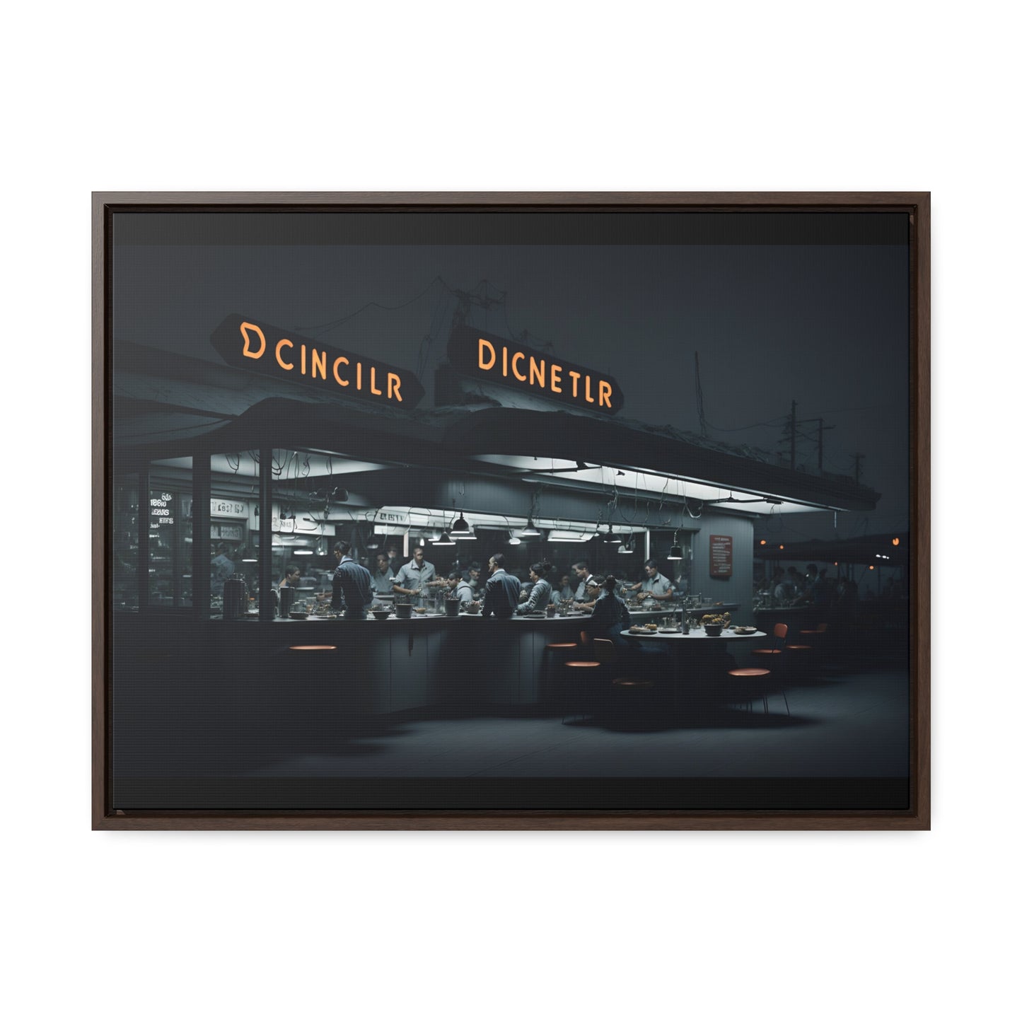 Drive-In Diner Dreams Nostalgic Dystopian Collection of Retro Wall Art Gallery Canvas Wraps Horizontal Frame v1/6