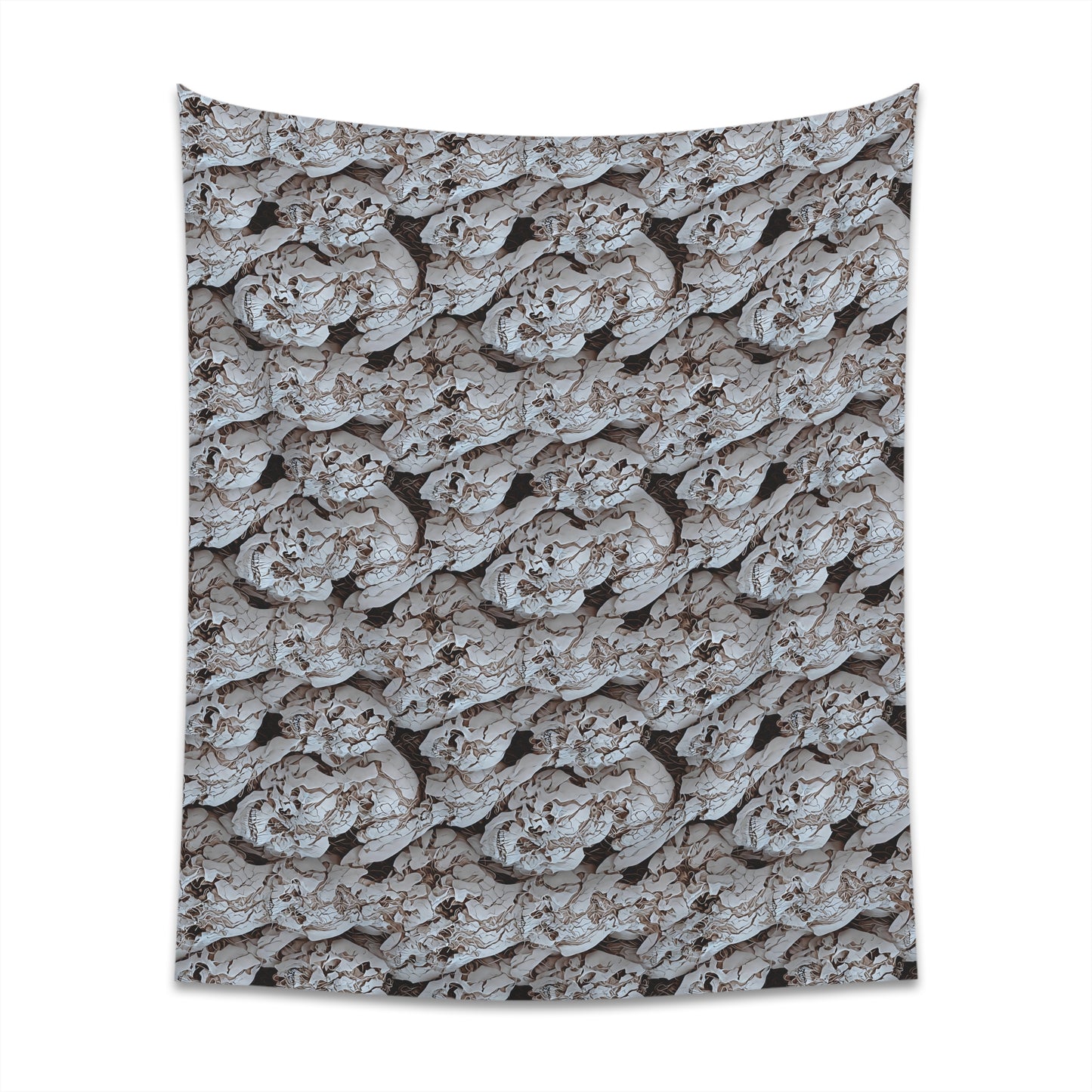 Cracked Skulls Tapestry for home decor pale cracked skull repeating pattern polyester tapestry with modern and unique design gorgeous