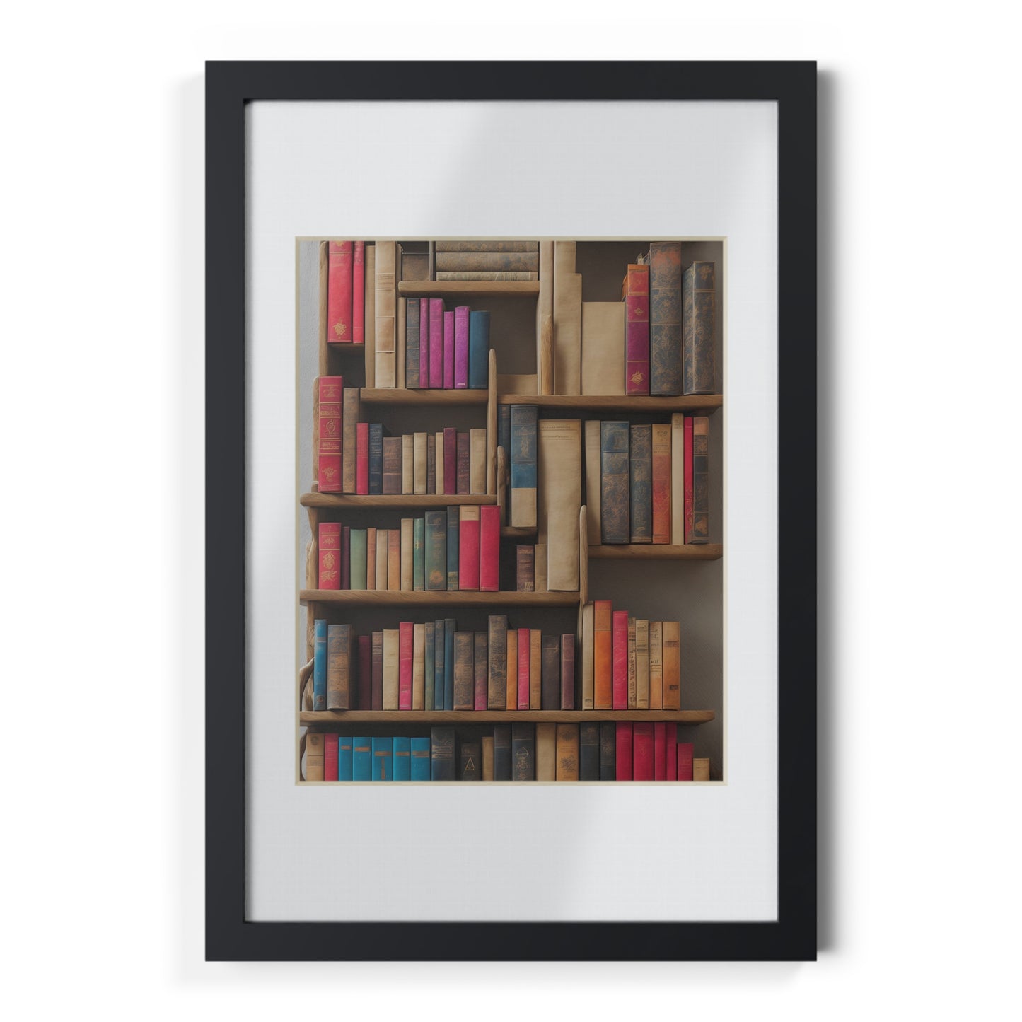 Library framed art library bookshelf studio study office poster teacher 3