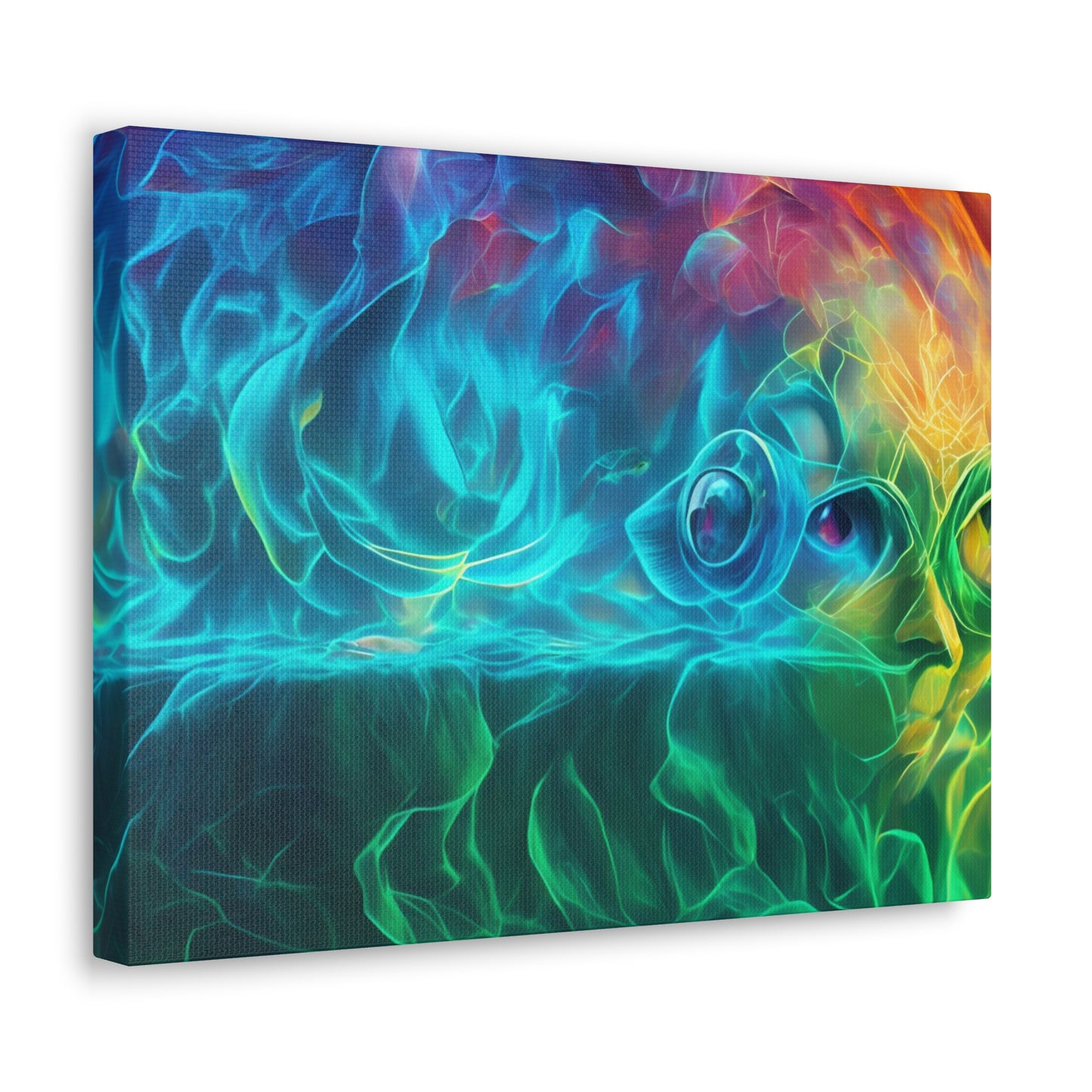 Rainbow wave stretched Canvas Gallery Wraps for the gameroom art gay gift for lgbtq lovers ally femme style art horizontal orientation v4