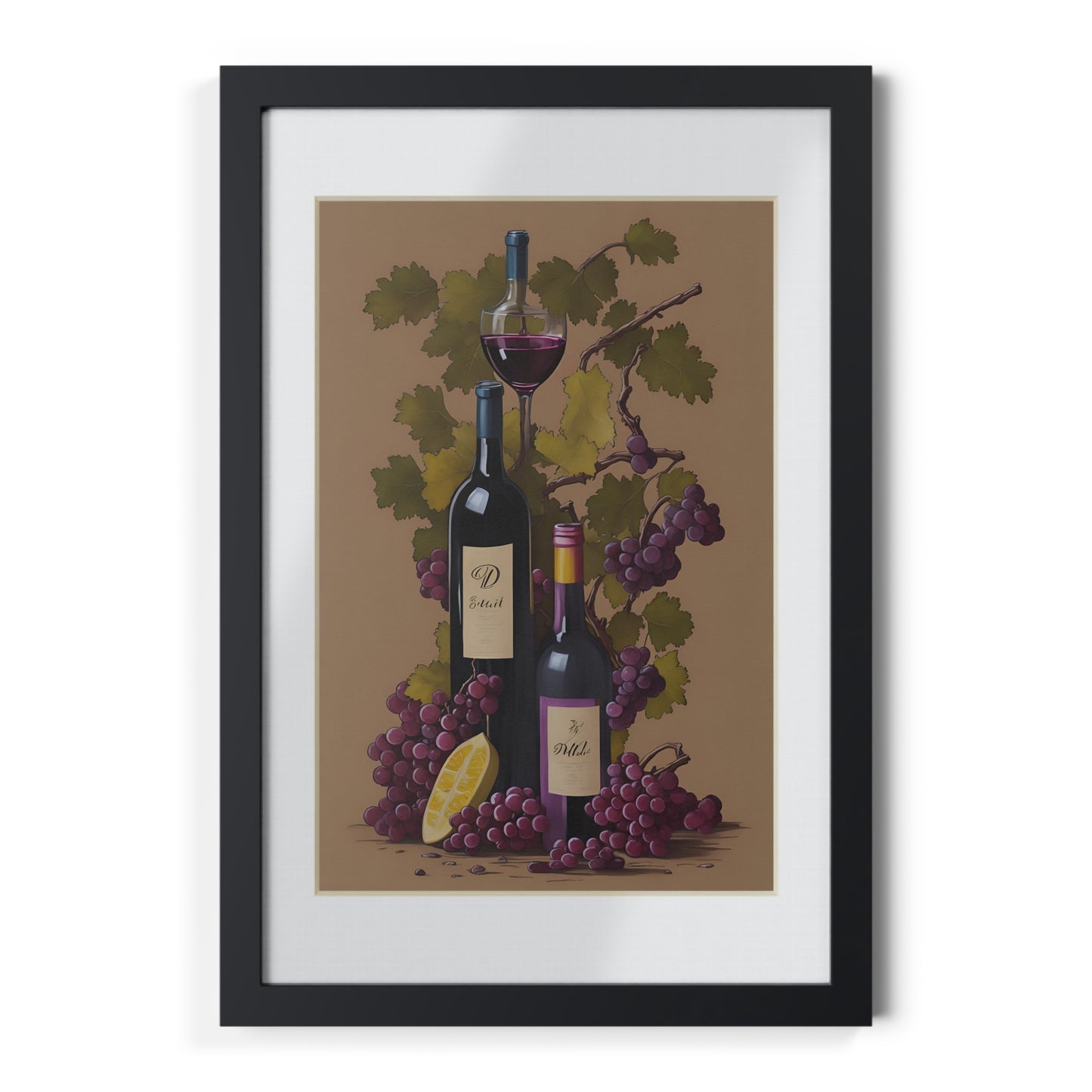 Wine framed art bar gift for mom black for the kitchen dining room poster v1