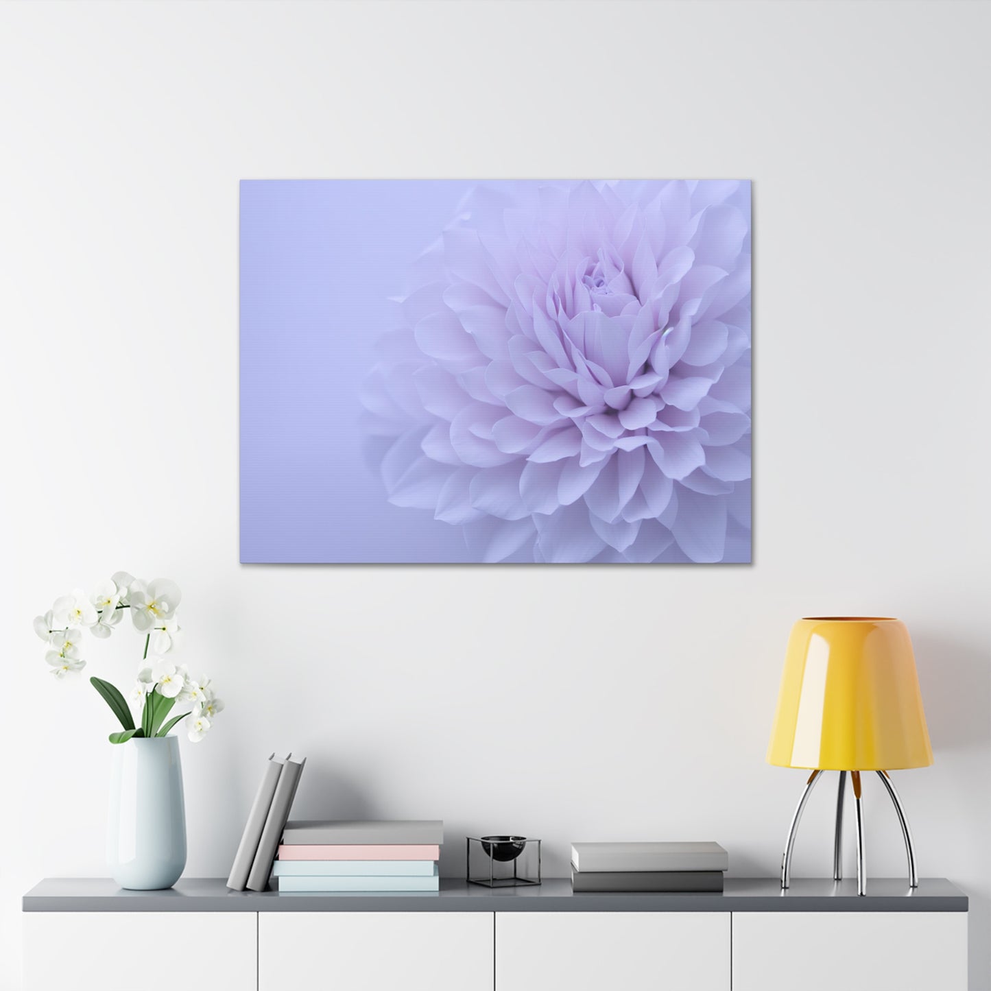 Soft Art White Flower canvas wrap around Soft pink and white print for a soft clean home decor Soft floral art canvas print for the bathroom