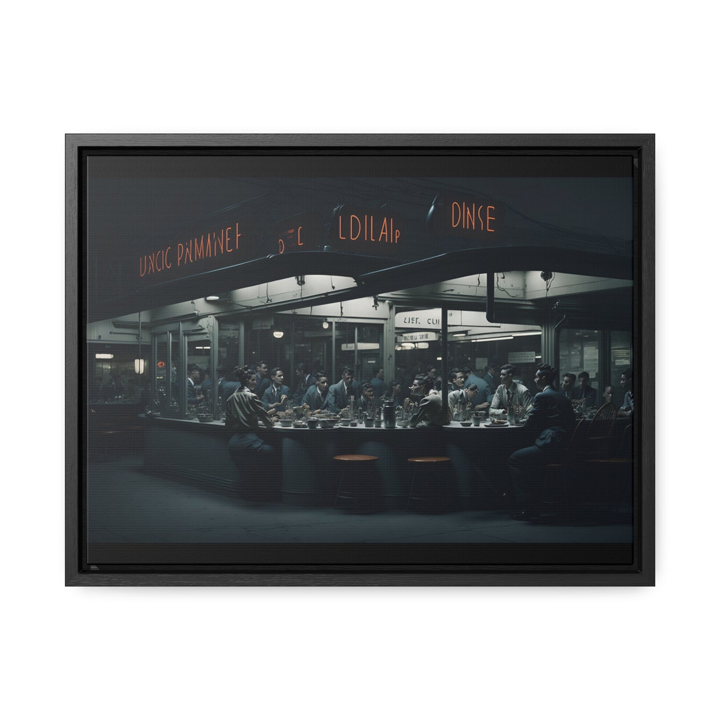 Drive-In Diner Dreams Nostalgic Dystopian Collection of Retro Wall Art Gallery Canvas Wraps Horizontal Frame v4/6