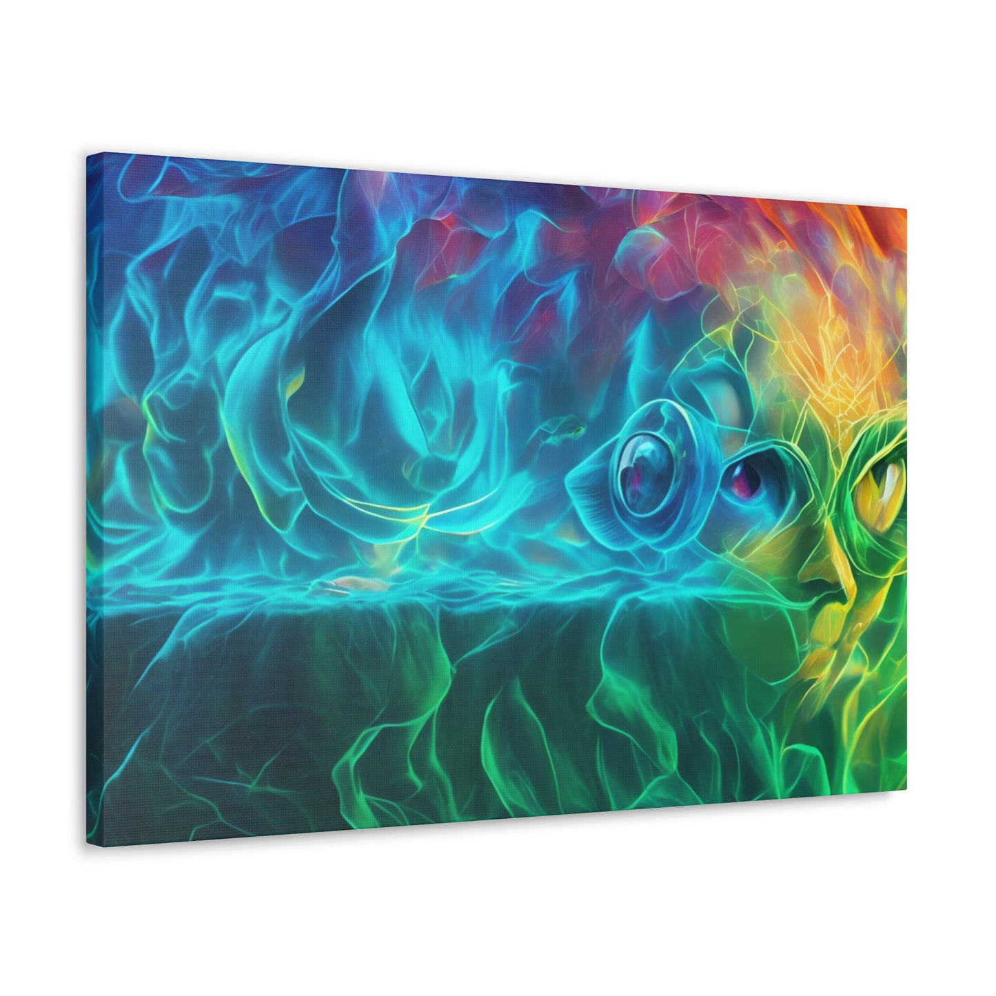 Rainbow wave stretched Canvas Gallery Wraps for the gameroom art gay gift for lgbtq lovers ally femme style art horizontal orientation v4