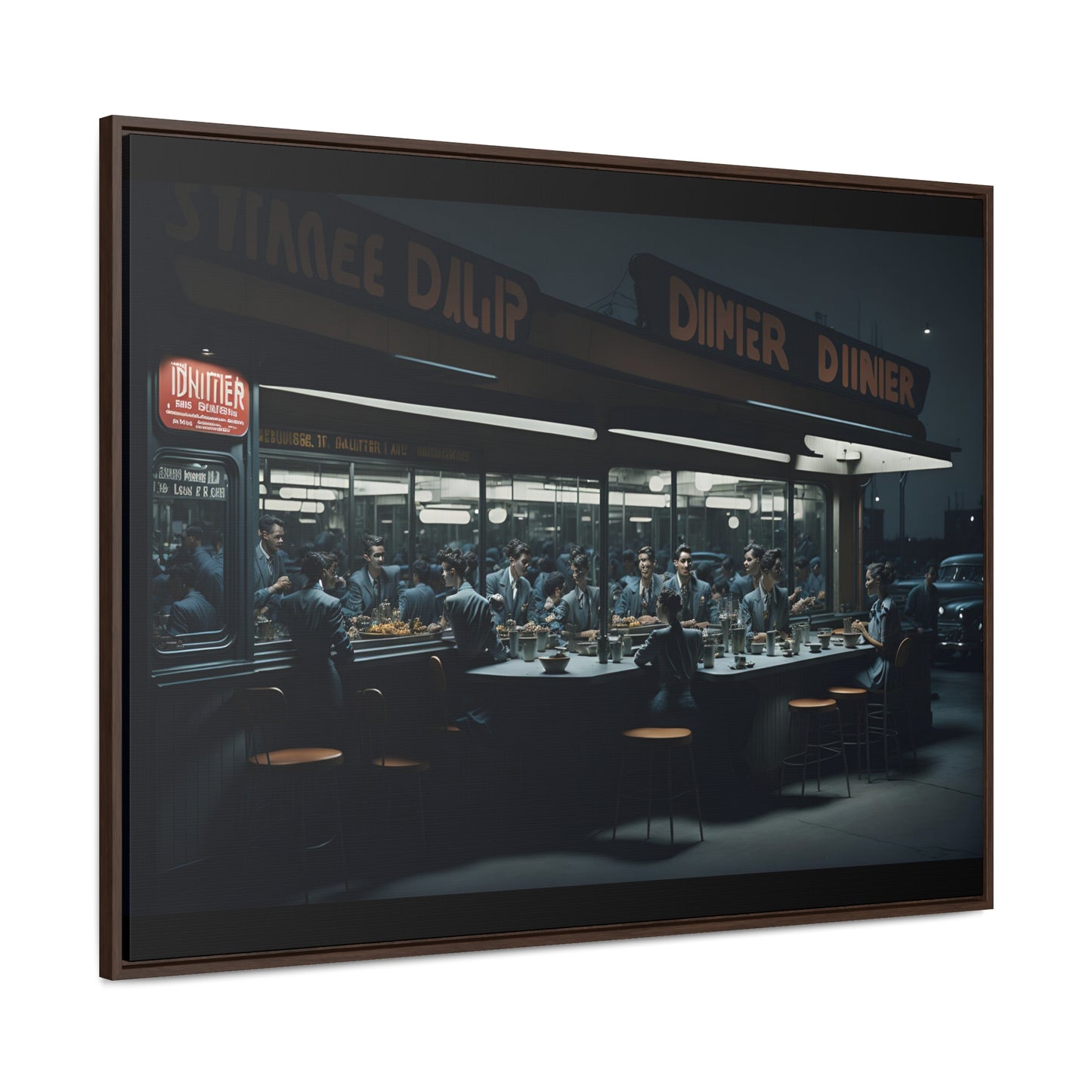 Drive-In Diner Dreams Nostalgic Dystopian Collection of Retro Wall Art Gallery Canvas Wraps Horizontal Frame v2/6