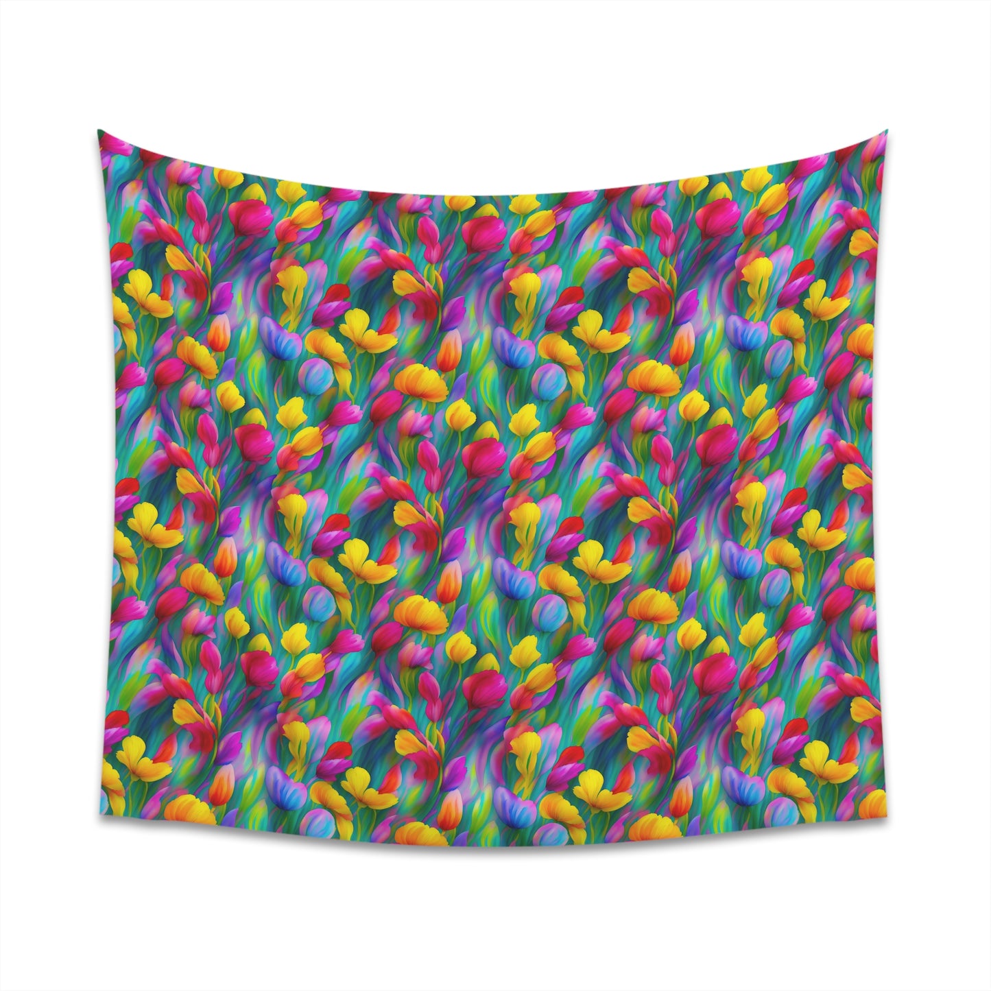 Rainbow Flower Tapestry for the wall for pride and celebrating inclusiveness lgbtq ally wall art gay wall art up to 100 inches show pride v3