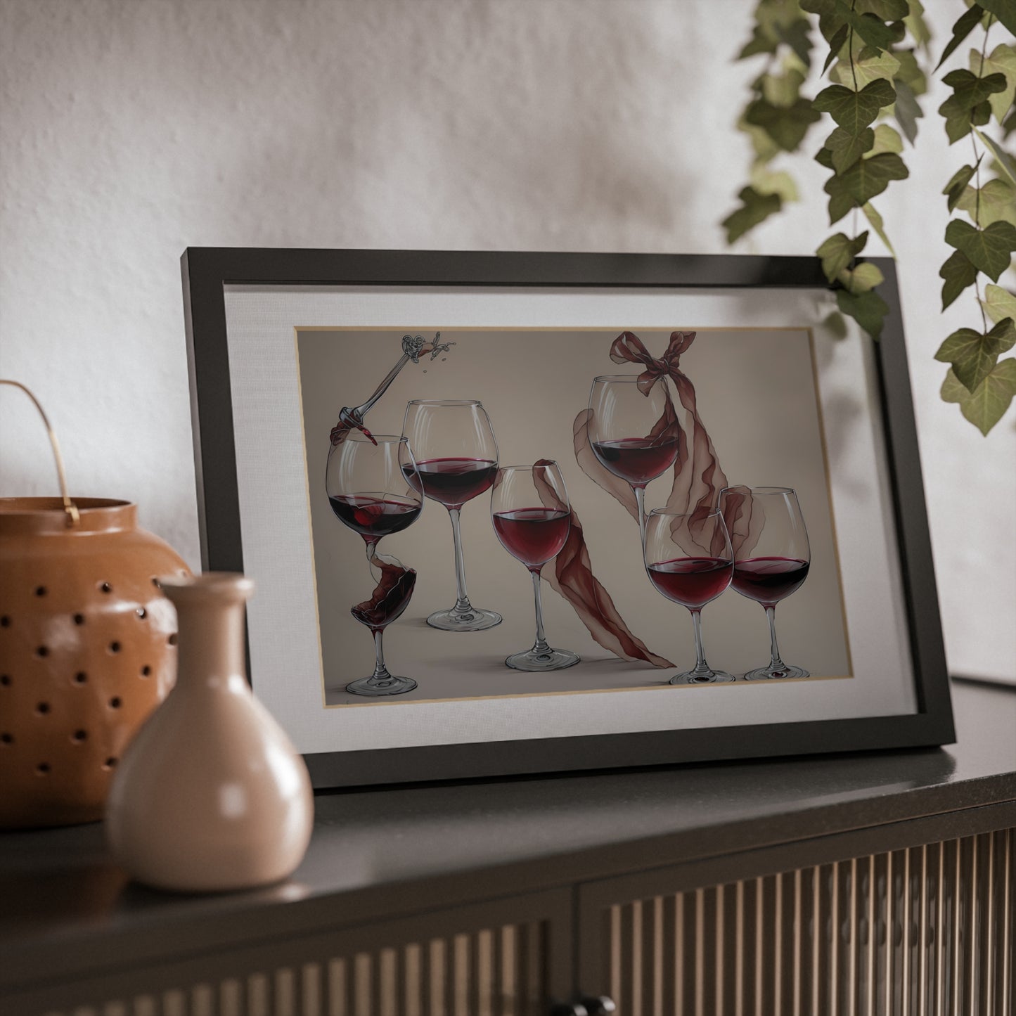 Wine framed art bar gift for mom black for the kitchen dining room poster v10