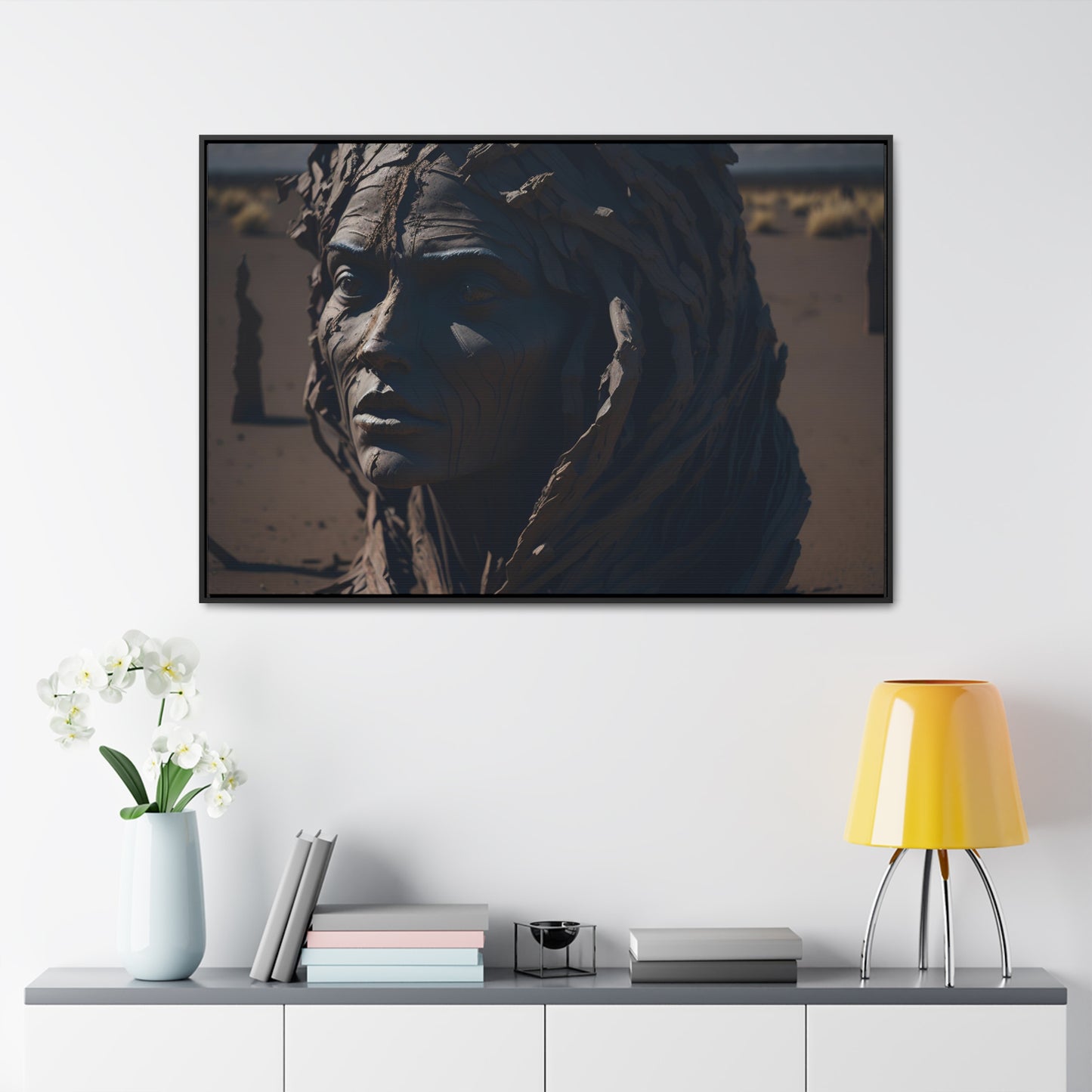 Rusted art Gallery Canvas Wrap artwork depicting a fresh start at life in a barren wasteland