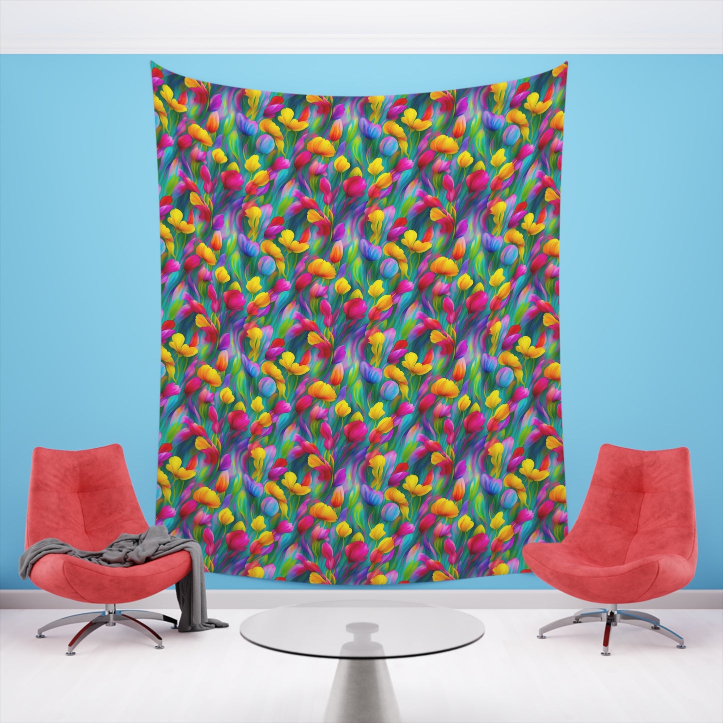 Rainbow Flower Tapestry for the wall for pride and celebrating inclusiveness lgbtq ally wall art gay wall art up to 100 inches show pride v3