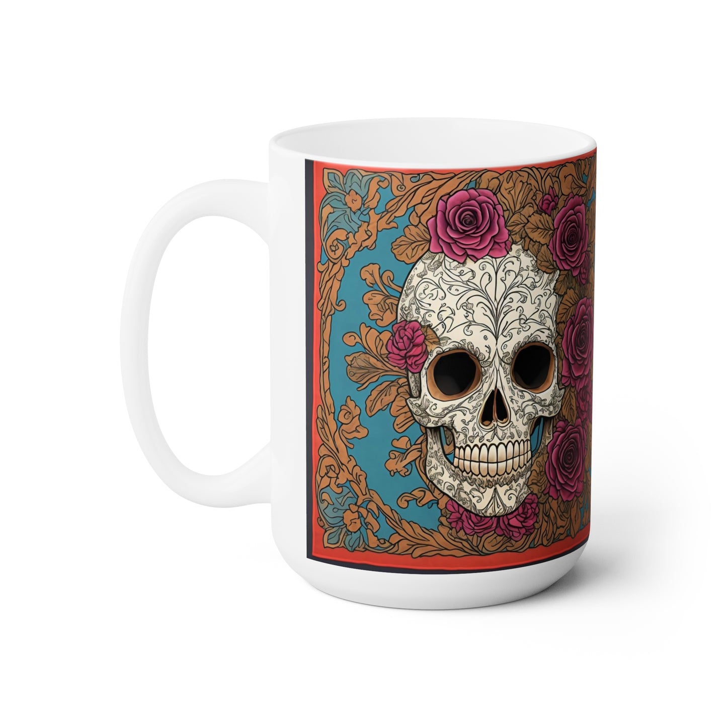 Sugar Skull Ceramic Mug 15oz v3